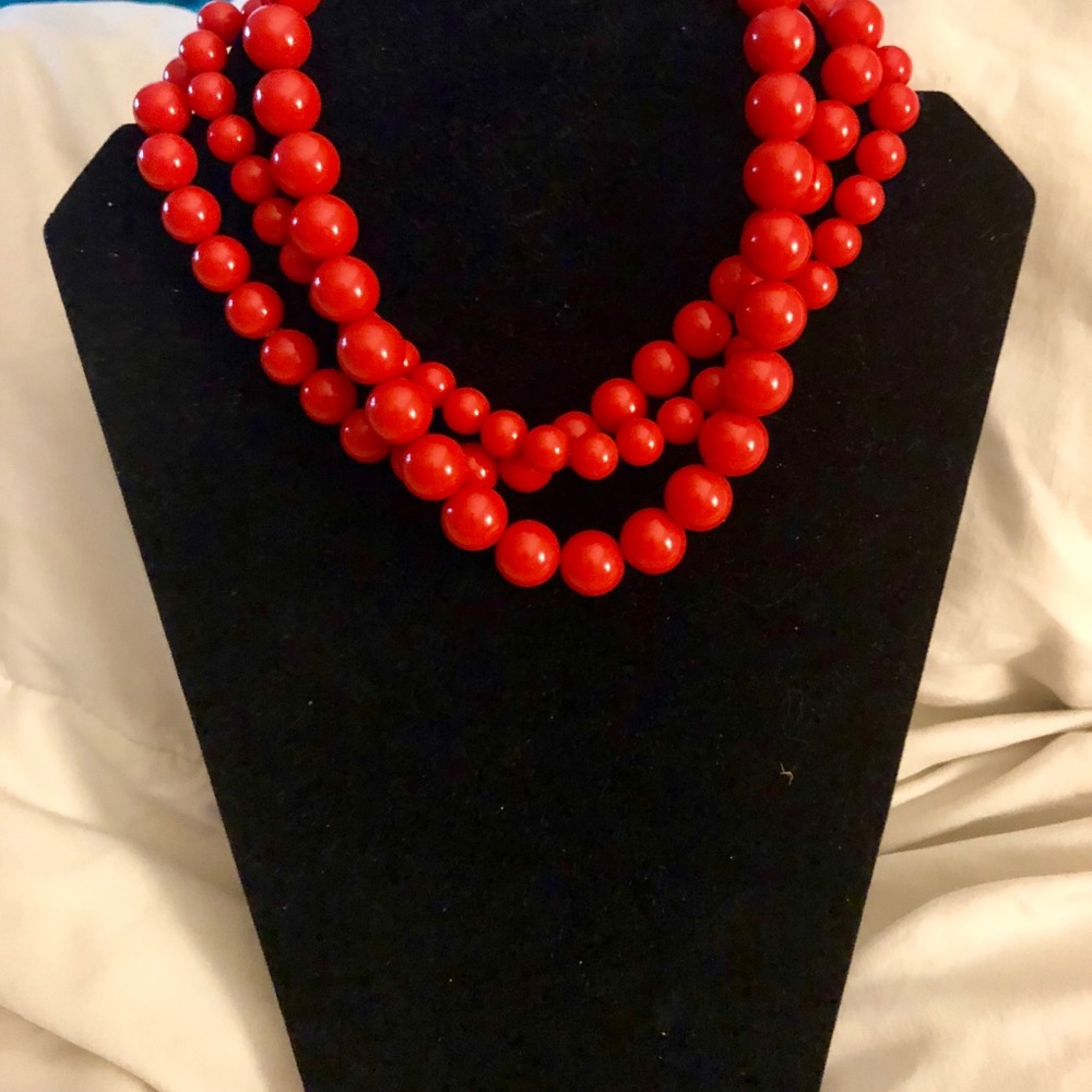 “NBW”Beaded Orange Necklaces